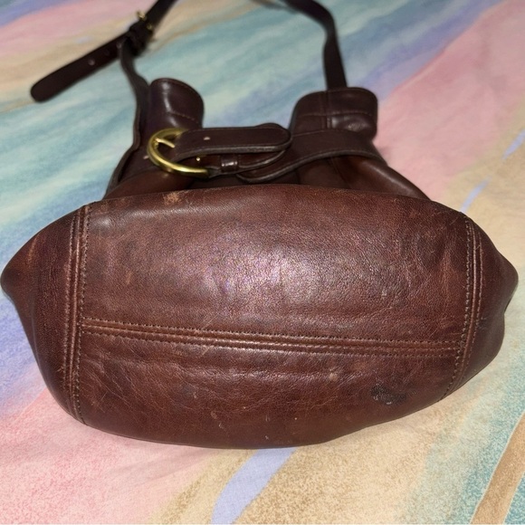 COACH Vintage Belted Soho Crossbody Pouch 4156 Mahogany Brown Leather - Picture 8 of 11